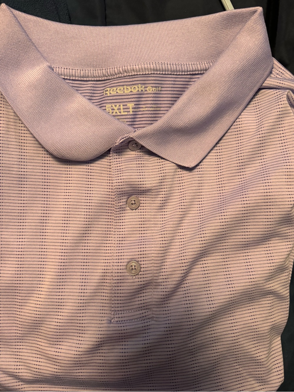 Reebok Big and Tall Men's Lavender Striped Performance Polo
